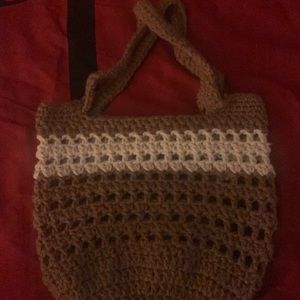 Tote bag tan and cream color small